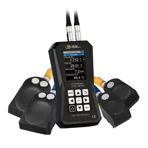 PCE Instruments Ultraschall-Durchflussmessgerät PCE-TDS 200 ML - Füllstandssensoren und Durchflussmessgeräte mit einem Messbereich von ±32 m/s und hoher Genauigkeit, ideal für Rohrgrößen von 50-700 mm.