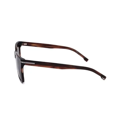 Hugo Boss Herren Sonnenbrille BOSS1598-S-EX4-IR - Sportbrille für Herren mit 55 mm Linsenbreite, stilvollem rechteckigem Design und braunem Acetat-Rahmen – ideal für modische Outdoor-Aktivitäten.