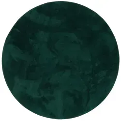Pergamon Fellteppich Pearl, Dunkelgrün, 120x120 cm - Der luxuriöse Kunstfellteppich Pearl bietet eine flauschige Oberfläche und ein einzigartiges Farbspiel. Ideal für Wohnzimmer oder Schlafzimmer, sorgt er für Wärme und Gemütlichkeit. Mit geprüfter Qualität aus verantwortungsvoller Produktion.