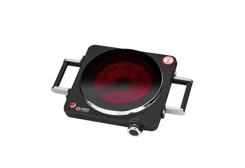 TZS FIRST AUSTRIA Einzelkochplatte Infrarot 1500W - Einzelkochplatte für Camping und kleine Küchen, blitzschnelle Hitzeleistung bis 300°C in 30 Sekunden, mit 6 Temperaturstufen und Überhitzungsschutz.