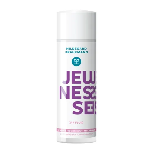 Hildegard Braukmann JEUNESSE 24h Fluid 50 ml - Gesichtsreiniger für empfindliche Haut, spendet 24 Stunden Feuchtigkeit und beruhigt mit Haferextrakt und Kakaobutter.