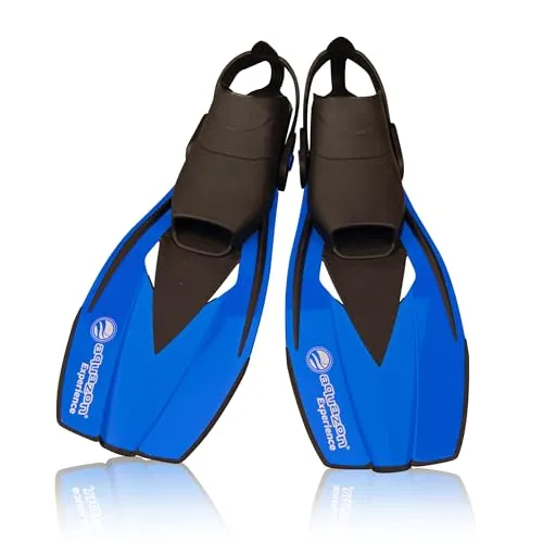 AQUAZON Flossen Experience - Verstellbare Schnorchelflossen - Flossen für die ganze Familie, mit innovativem EASY LOCK System für optimalen Halt und robustem AQUAFLEX Material für besten Vortrieb. Ideal zum Schnorcheln und Schwimmen.