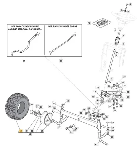 Original Stiga Rasentraktor Reifen 15 x 6 für Modelle 1330M und 1538H