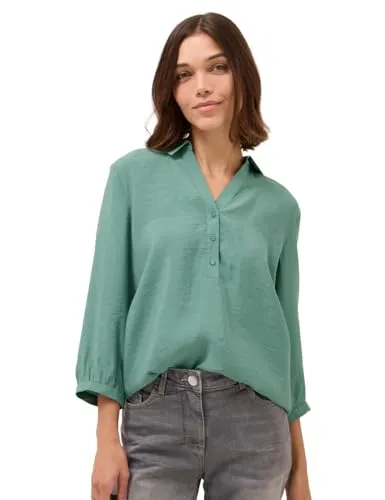 Klassische Bluse CECIL in Jewel Grün für Damen, Gr. M (40) - Elegante Damen-Bluse von CECIL in Jewel Grün. Pflegeleicht, mit abgerundetem Saum und 3/4-Ärmeln, ideal für einen lässigen Look im Alltag.