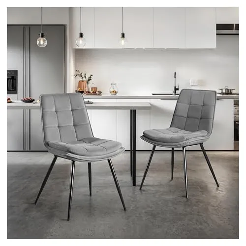 STOOLINK 2er Set Esszimmerstühle aus Samtstoff