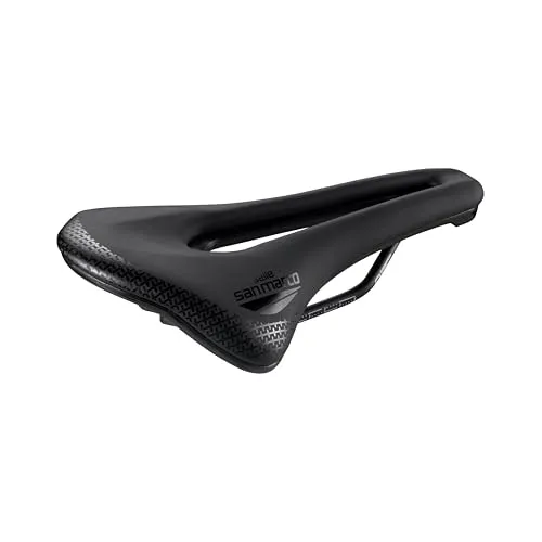 Selle San Marco SHORTFIT 2.0 Comfort Dynamic – Leichter Rennradsattel mit extra Polsterung, anatomischer Bohrung, Mangan-Schienen – Größe L3, Schwarz