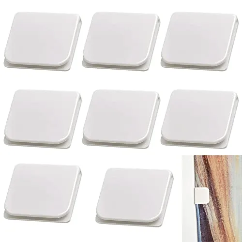GZLCEU 8 Stück Duschvorhang Clips, Selbstklebende Vorhang Klammer Anti Splash Winddicht Ohne Bohren Stop Protect Bad Zubehör für Dusche Verschütten
