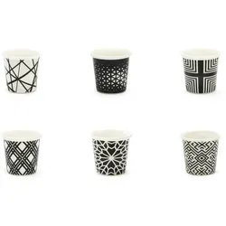 Excelsa 66325 Kaffeebecher-Set, Porzellan, 6 Stück - Thermobehälter – 6-teiliges Kaffeebecher-Set aus dekoriertem Porzellan, spülmaschinenfest und mikrowellengeeignet, ideal für eleganten Kaffeegenuss.