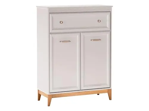 Mirjan24 Hochkommode Winzalo WN04, Sideboard mit 1 Schublade und 2 Türen, Kommode mit viel Stauraum, Aufbewahrungskommode mit gedämpftem Schließsystem und Holzfüßen (Cashmere)