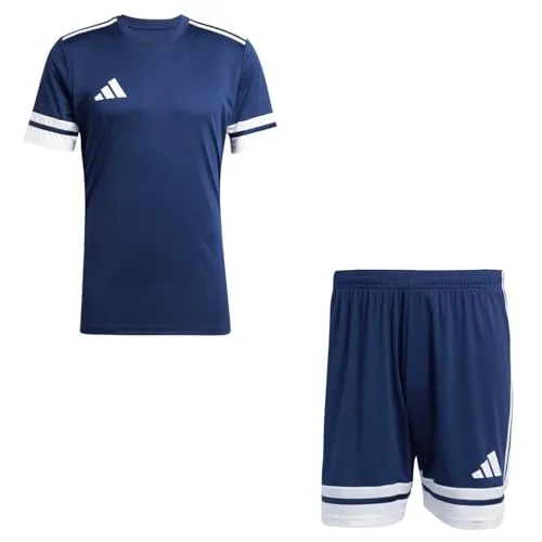 adidas Herren Set Trikot + Hose Squadra 25 Team Navy Blue2/White L - Sportliches Set aus Trikot und kurzer Hose. Mit elastischem Bund und feuchtigkeitsabsorbierender AEROREADY Technologie für optimalen Tragekomfort. Ideal für jedes Teamtraining.