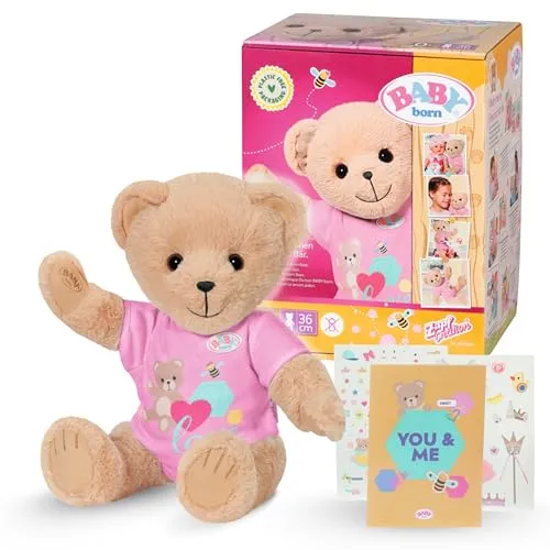 Zapf Creation BABY born® Bär, pink - Kuscheltiere – der perfekte Spielkamerad für BABY born! Mit beweglichen Gelenken und eigener Kleiderkollektion fördert er kreatives Rollenspiel und kommt inklusive Stickerbogen und Album.