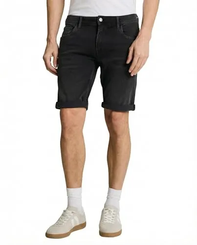 TOM TAILOR Denim Herren Bermuda Jeans Shorts - Stylische Bermuda Jeans Shorts im modernen Five-Pocket-Style. Hoher Stretch-Anteil für optimalen Tragekomfort und Bewegungsfreiheit. Slim Fit mit mittlerer Bundhöhe und schmalem Bein für einen trendigen Look.