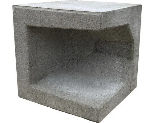 Beton U-Stein Eckausführung grau 40 cm x 40 cm x 40 cm von Diephaus
