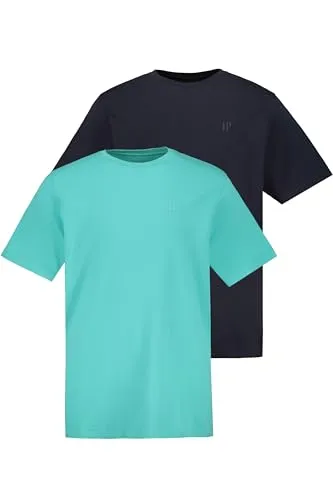 JP 1880 Herren T-Shirts Übergrößen L-8XL, 2er-Pack - T-Shirts für Herren, Spezial Basic Schnitt bis Gr. 8XL, Rundhalsausschnitt, OEKO-TEX zertifiziert für mehr Hautverträglichkeit.