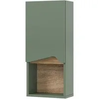 Vicco Hängeschrank Marelle, Grün/Artisan - Stilvoller Badschrank mit praktischem Stauraum - Hängeschrank für das Badezimmer, funktional und elegant. Mit Tür und offenem Fach sorgt er für Ordnung und passt zu jedem Einrichtungsstil.
