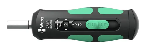 Wera Schraubendreher 7510 Kraftform Safe-Torque - Drehmomentschraubendreher mit Bitaufnahme, variable Drehmomenteinstellung von 1,0 bis 3,0 Nm und schnellem Bitwechsel