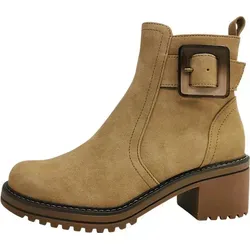 Marco Tozzi Damen Stiefelette 2-25428-45 in Beige, Größe 40 EU - Bequeme Stiefelette mit innovativer Feel Me Sohle für ein einzigartiges Tragegefühl. Hochwertiges synthetisches Material und angenehme Passform sorgen für Stil und Komfort bei jedem Schritt.