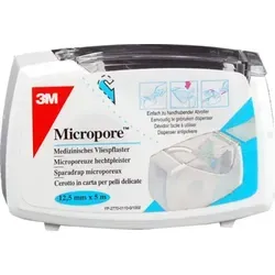 Micropore Vliespflaster 1,25 cm x 5 m - Pflaster für empfindliche Haut, atmungsaktiv und sanft zur Wunde, ideal für den täglichen Gebrauch.