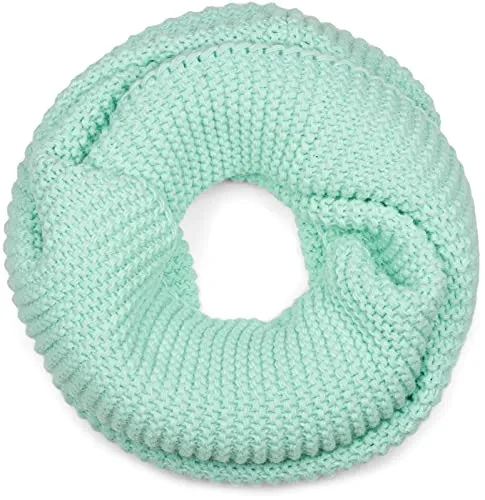 styleBREAKER Damen Strick Loop Schal in türkis von styleBREAKER