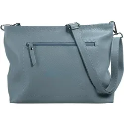 Umhängetasche SAMANTHA LOOK, Damen, Gr. B/H/T: 30cm x 24cm x 10cm onesize, blau (hellblau), Leder, leicht glänzend, unifarben, Taschen Umhängetasche, echt Leder, Made in Italy