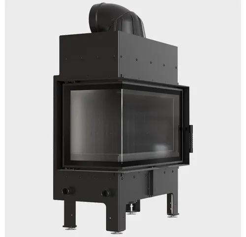 Kratki Kamineinsätze Kamineinsatz aus Stahl FLOKI M links 10 kW Ø 200 BK schwarz, 10 kW