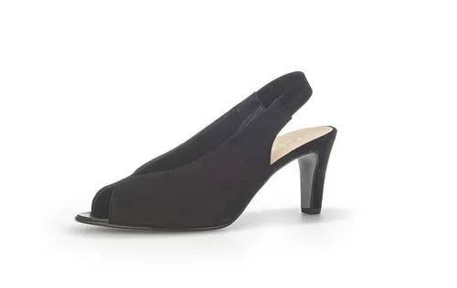 Gabor Peeptoepumps schwarz 38,5 EU (5,5 UK) - Elegante Pumps & High Heels aus hochwertigem Wildleder, mit 7 cm Absatzhöhe für einen stilvollen Auftritt und bequemem Tragekomfort.