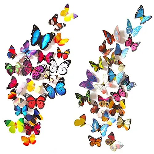 Stück 3D Schmetterlinge Deko Schmetterling Wandaufkleber Schmetterlinge Dekoration Wandtattoo Abnehmbare Wandaufkleber Heimdeko Schlafzimmer Deko 80