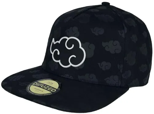 Naruto Cap Herren Tonal Akatsuki schwarz Standard - Stylische Cap für Naruto-Fans, schwarz mit Akatsuki-Design, ideal für Freizeit und Sport.