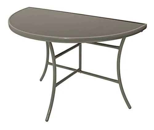 DEGAMO Wandtisch Palermo klappbar 58x110cm - Beistelltisch in halbrunder Form, ideal für kleine Flächen. Klappbare Tischplatte sorgt für platzsparende Nutzung, perfekt für Balkone.