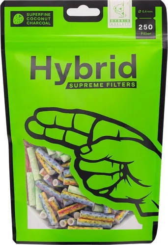 Hybrid Supreme Filters Aktivkohlefilter Hybrid Slimfilter 250er Stück Mix bunt für Selbstdreher
