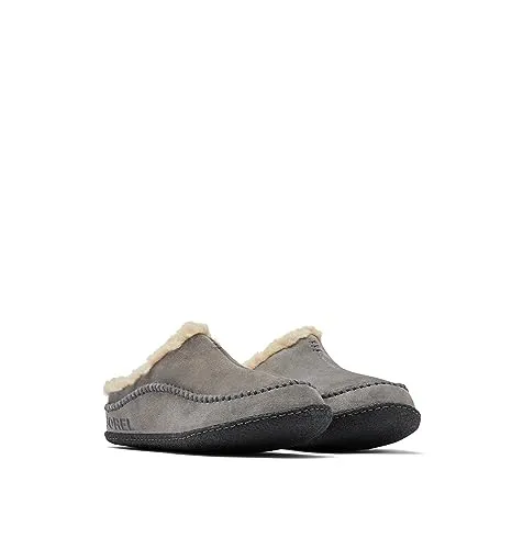 Sorel LANNER RIDGE Hausschuhe für Herren, Grau (Quarry), 42 EU - Herren-Hausschuhe aus Kunstleder mit weichem Suede-Innenmaterial, ideal für gemütliche Abende zuhause.