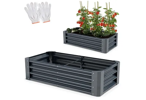 Onbest Metall Hochbeet XXL - Stabiler Kräutergarten aus Stahl für Terrasse und Balkon - Gestalten Sie Ihr individuelles Hochbeet mit viel Platz für Kräuter und Gemüse. Das wetterfeste Metallhochbeet bietet optimale Bedingungen für Wachstum und ist ideal für rückenschonendes Gärtnern.