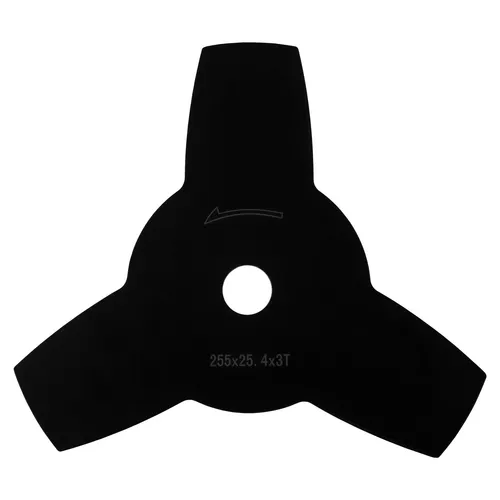 EBERTH Dickichtmesser Ø 255mm, Bohrung Ø 25,4mm, 3 Zähne, Stahl, rostfrei, Mulchmesser Ersatzteil für Rasentrimmer Freischneider Motorsense