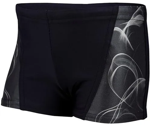 Aquarti Badehose Jungen Schwimmhose mit Kontrast-Einsätzen – Bequeme Badehosen für Jungen, Farbe: 16201 Schwarz/Graphit, Größe: 128