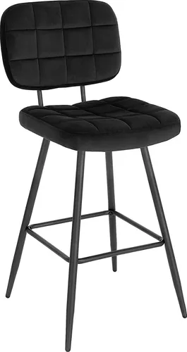 EUGAD Barhocker mit Rückenlehne und Fußstütze - Barhocker aus Samt, bietet hohen Sitzkomfort mit atmungsaktivem Bezug und stabilen Metallbeinen, ideal für Esszimmer oder Barbereiche.