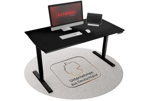 ASSMANN Büromöbel Schreibtisch Y-LINE - Elektrisch höhenverstellbar, 120x70cm Schwarz - Schreibtisch Y-Line – Ergonomisch und TÜV-geprüft für flexibles Arbeiten im Homeoffice. Mit stufenloser Höhenverstellung und Kindersicherung für optimalen Komfort.