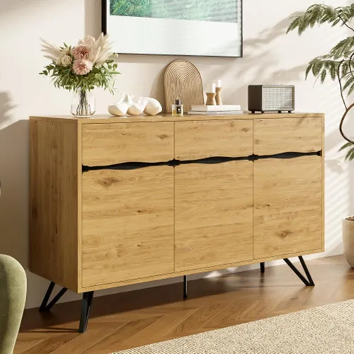 Modernes 3-türiges Sideboard in Holzoptik