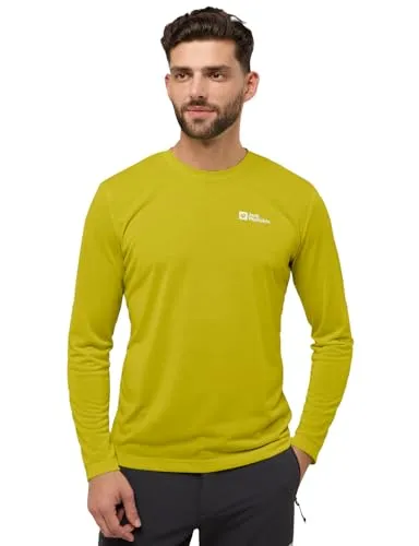 Jack Wolfskin Herren Vonnan Ls M T-Shirt, Chartreuse, XL EU in gold von Jack Wolfskin