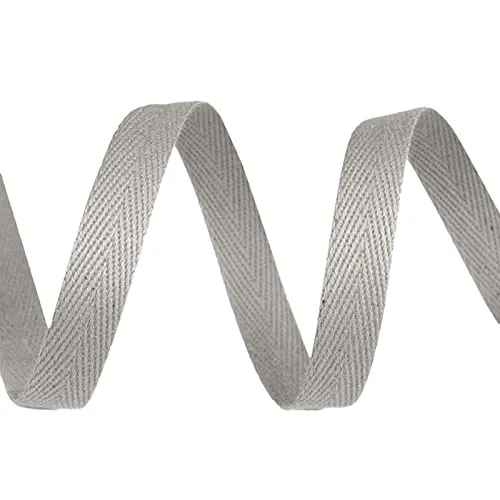 Köperband 1m x 10mm breit große Farbwahl Einfass- Nahtband Gurtband Baumwollband, Größe:10mm, Farbe:hellgrau
