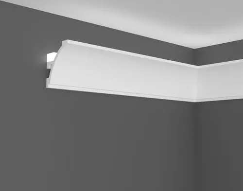 PROVISTON | Lichtleiste | Indirekte Beleuchtung | Deckenleiste | 45 x 52 x 2000 mm | Polymer | Weiß | Hochwertig | Stuckleiste | Modern | Robust | Langlebig | Stoßfest | 10 Meter