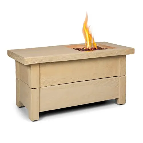 Blumfeldt Corinth Gas-Feuerstelle 40.000 BTU - Grills: Multifunktionale Gas-Feuerstelle mit Edelstahlbrenner, die sich schnell in einen rustikalen Tisch verwandelt und für wohlige Wärme sorgt.