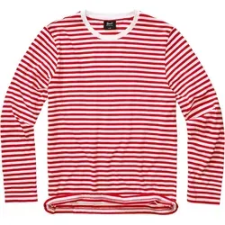Brandit Stripe Jersey Langarmshirt, weiss-rot, Größe XL für Männer