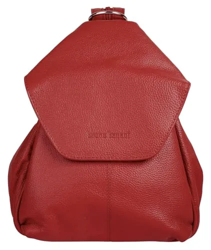 bruno banani Rucksack Echt Leder Damen | geräumiger Shopper und City-Rucksack rot - Damen-Rucksackhandtaschen: wandelbarer Rucksack aus 100% Rindleder, ideal für Freizeit und Stadtbummel mit cleverer Organisation und flexiblem Tragekomfort.