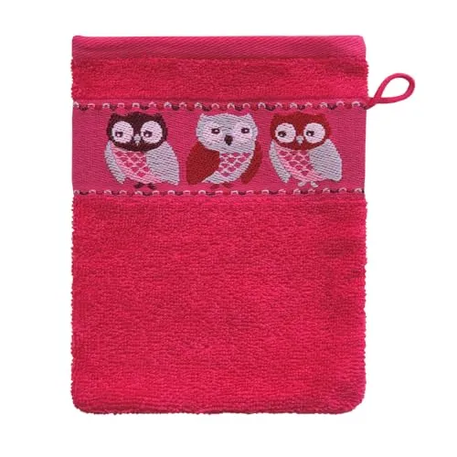 Dyckhoff Waschhandschuh 'Eule Modern' 16 x 21 cm Pink in pink von Dyckhoff