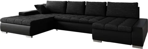 Mirjan24 Wohnlandschaft, Schwarz Hochglanz, 7-Sitzer in schwarz von Habitat et jardin