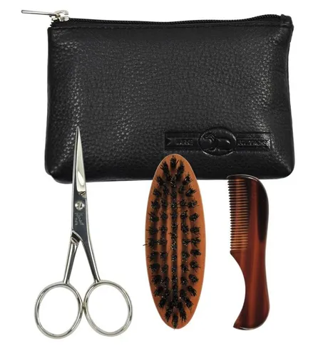 Golddachs Bartset im Lederetui - Bartöle - Edles Bartset im Lederetui, perfekt als Geschenktipp für Bartliebhaber und Pflege-Enthusiasten.