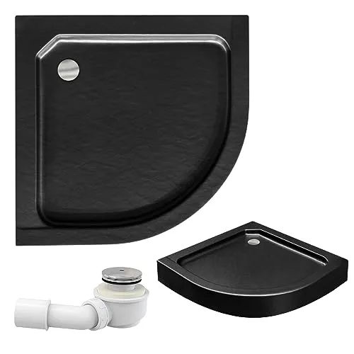 KOLMAN Duschwanne 90x90 cm Viertelkreis, Schwarz in schwarz von Kolman