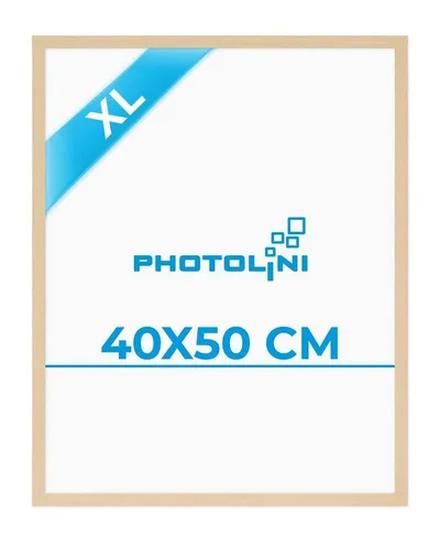 PHOTOLINI Bilderrahmen Modern Schmal 40x50 cm - Einzelrahmen aus MDF, ideal für individuelle Wandgestaltungen mit eigenen Fotos oder Postern, schlichte Optik für perfekte Akzentuierung