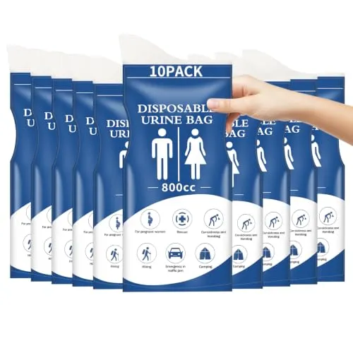 Zosenyer 10 Stück Urinbeutel für Unterwegs, 800ml Mobile Campingtoilette Urinbeutel,für Camping Toiletten, Reisen, Stau, Erbrochene Beutel, Reisetoilette,Outdoor