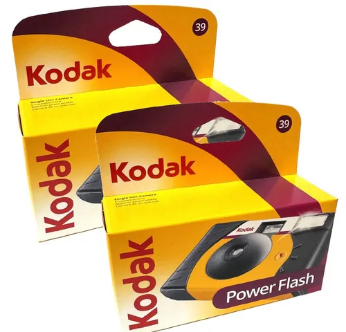 2x Kodak Power Flash 27+12 ISO 800 Einwegkamera